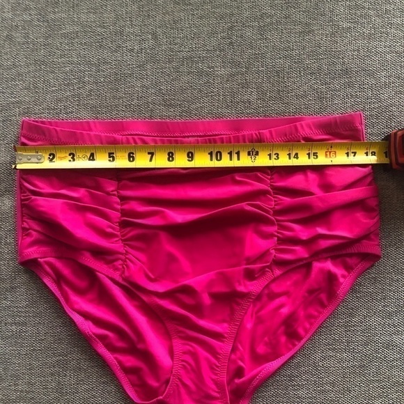 RAISINS Curve Costa Plus Size Solid High-Rise Swim Bikini Bottom Pink 22W - Picture 7 of 10